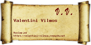 Valentini Vilmos névjegykártya